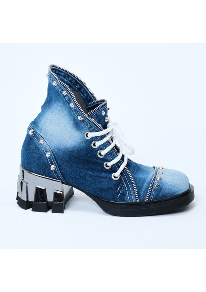 Kadın Kot Bot Yazlık Metal Görünümlü Topuk fiyatları