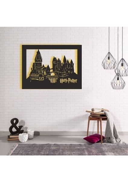 Harry Potter Ledli Duvar Süsü Mdf Tablo Duvar Aksesuarı Ahşap Tablo