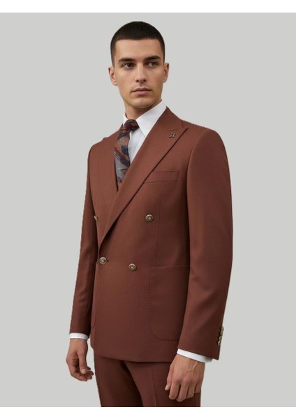 Kiremit Kruvaze Modern Fit Takım Elbise | Premium Collection fiyatları