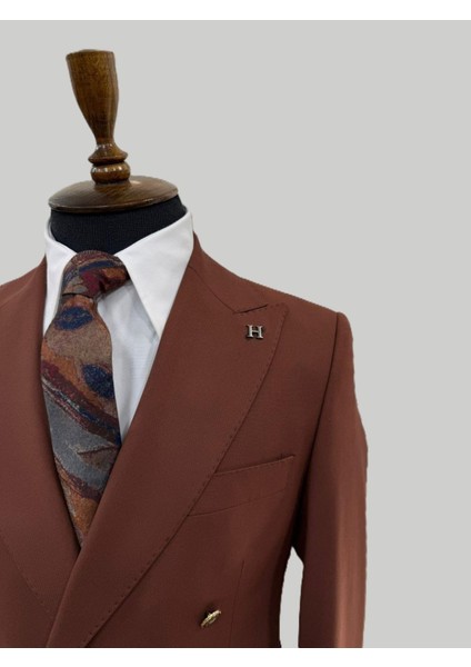 Kiremit Kruvaze Modern Fit Takım Elbise | Premium Collection fırsatları