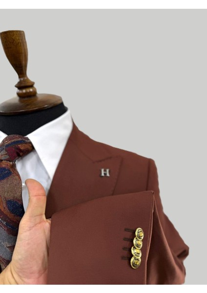 Kiremit Kruvaze Modern Fit Takım Elbise | Premium Collection indirimleri