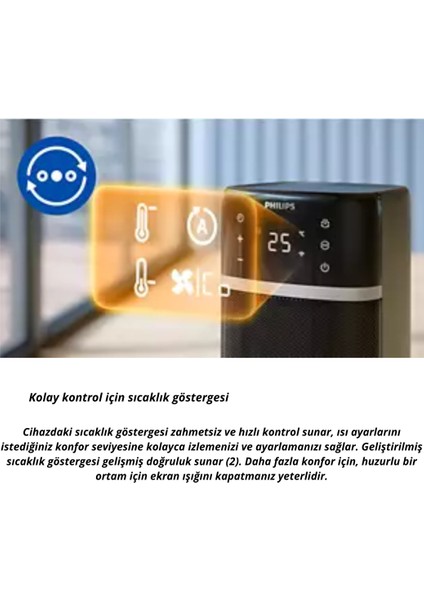 5000 Serisi 2000 Watt Akıllı Kule Tipi Seramik Isıtıcı CX5120/11 Iki Saniyede Hızlı Isıtma modelleri