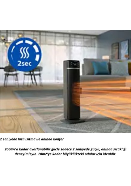 5000 Serisi 2000 Watt Akıllı Kule Tipi Seramik Isıtıcı CX5120/11 Iki Saniyede Hızlı Isıtma indirimleri
