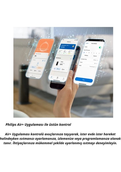 5000 Serisi 2000 Watt Akıllı Kule Tipi Seramik Isıtıcı CX5120/11 Iki Saniyede Hızlı Isıtma