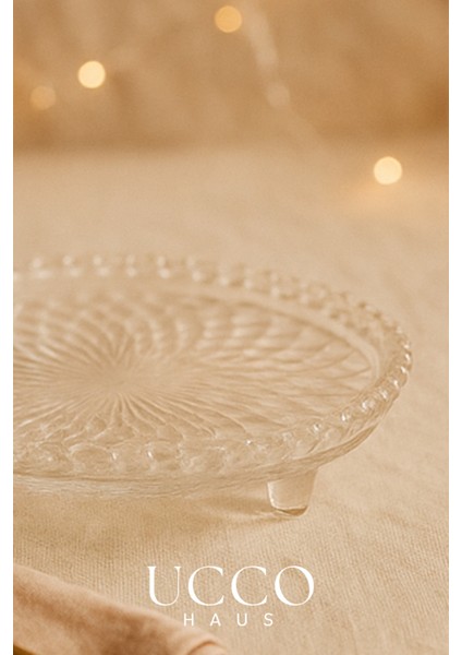 Ayaklı Cam Sunum Tabağı 23 cm – Zarif Sofralar ve Çay Saati Tatlı Sunumları Için Şık Servis Tabağı fiyatları