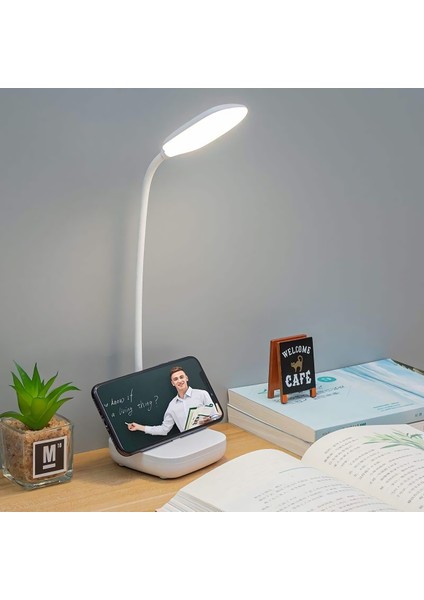 Şarjlı Masa Lambası Dokunmatik LED Kademeli Çalışma Okuma Işığı Flexible Masa Lambası