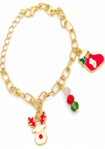 Altın Rengi Yeni Yıl Temalı Zincir Bileklik fiyatları