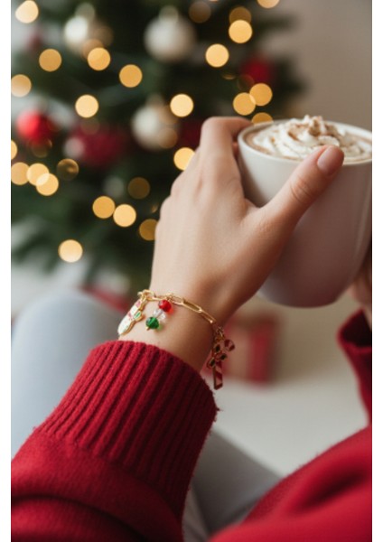 Altın Rengi Yeni Yıl Temalı Zincir Bileklik fırsatları