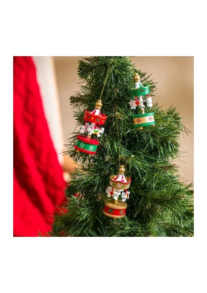 Klasik Ahşap Atlı Karınca – 6’lı Noel Ağacı Süsleri (8 Cm) fiyatları