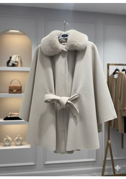 Kürk Yakalı Kadın Panço fiyatları