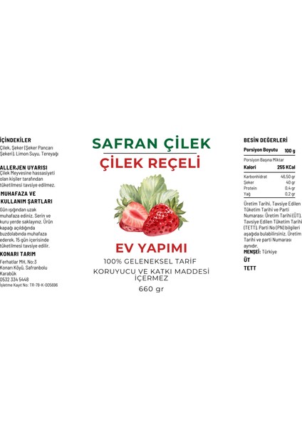 Çilek Reçeli 660CC/660GR modelleri