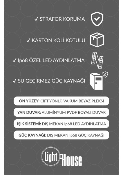 Çift Taraflı Işıklı Fener Tabela 45CM Düz Ayak fiyatları