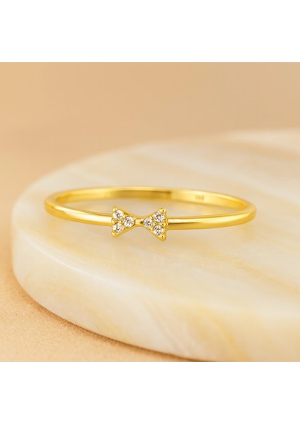 14 Ayar Altın Minimal Papyon Yüzük modelleri