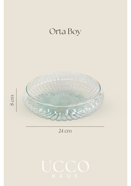 El Yapımı 24 cm Büyük Boy Şık Cam Salata - Servis Kasesi - Sunum Tabağı - Sunumluk Sofra Mutfak Ams modelleri