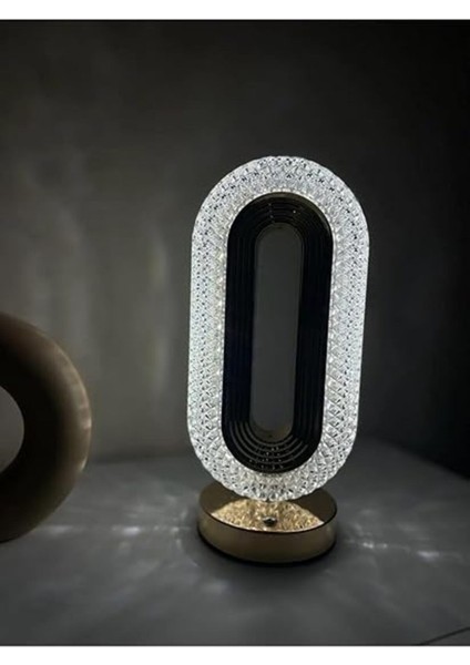 Ofisi Dekoratif Kristal Şarjlı Masa Lambası, LED Abajur, Dokunmatik 3 Renk Modu modelleri