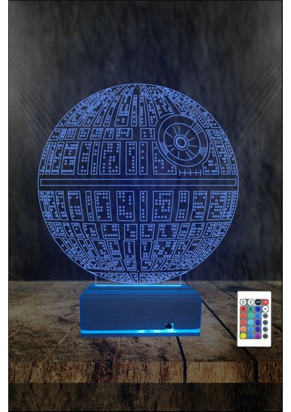 3D 3 Boyutlu LED Gece Lambası Dünya Tasarımlı 16 Renkli Masa Lambası