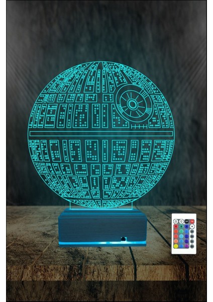 3D 3 Boyutlu LED Gece Lambası Dünya Tasarımlı 16 Renkli Masa Lambası