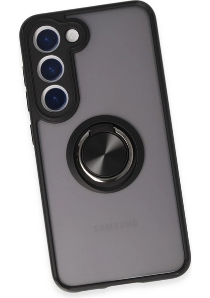Samsung Galaxy S23 Kılıf Montreal Yüzüklü Silikon Kapak - Siyah fırsatları