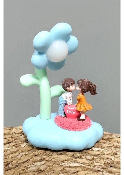 Sevgili Çift Papatya Işıklı Masa Lambası