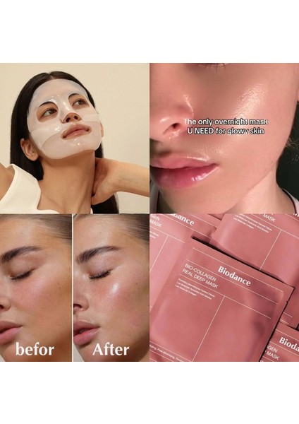Hidrojel Gece Maskesi – Bio-Kolajen Derin Onarım Maskesi Kutuda 4 Tane Jel Maske modelleri