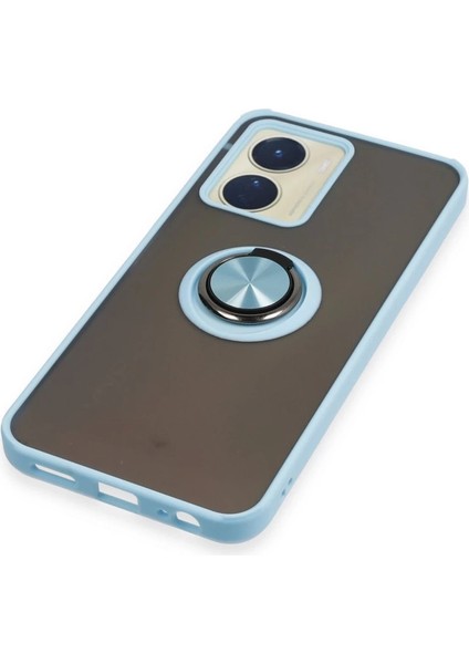 Vivo Y16 Kılıf Montreal Yüzüklü Silikon Kapak - Buz Mavi indirimleri