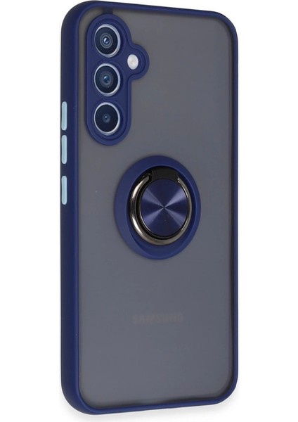 Samsung Galaxy A34 5g Kılıf Montreal Yüzüklü Silikon Kapak - Lacivert fiyatları