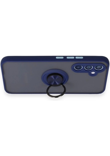 Samsung Galaxy A34 5g Kılıf Montreal Yüzüklü Silikon Kapak - Lacivert modelleri