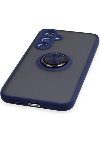 Samsung Galaxy A34 5g Kılıf Montreal Yüzüklü Silikon Kapak - Lacivert indirimleri