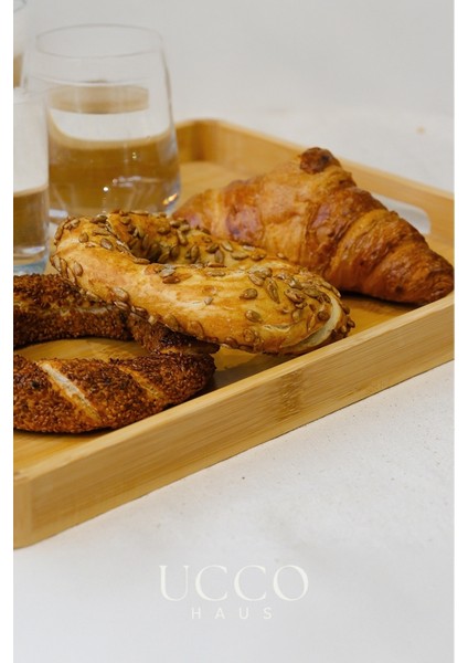 3’lü Bambu Tepsi Seti | Doğal Ahşap Servis Tepsisi | 40X28 -37X25 -33X22 cm | Şık ve Sağlıklı Sunum