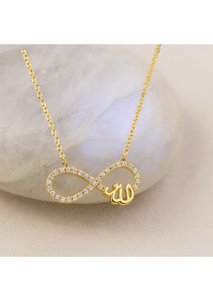 14 Ayar Altın Sonsuzluk Allah Kolye