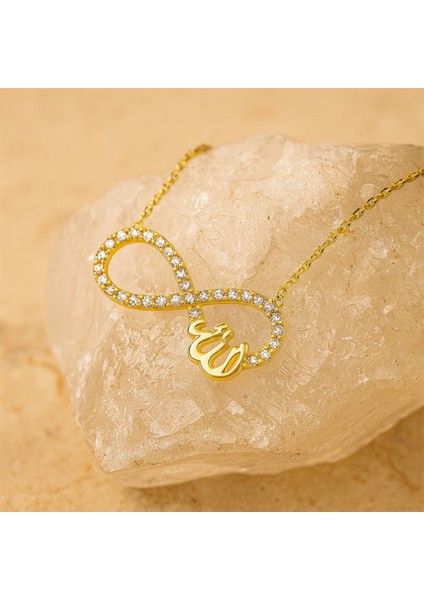 14 Ayar Altın Sonsuzluk Allah Kolye modelleri