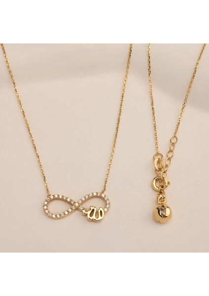 14 Ayar Altın Sonsuzluk Allah Kolye fırsatları