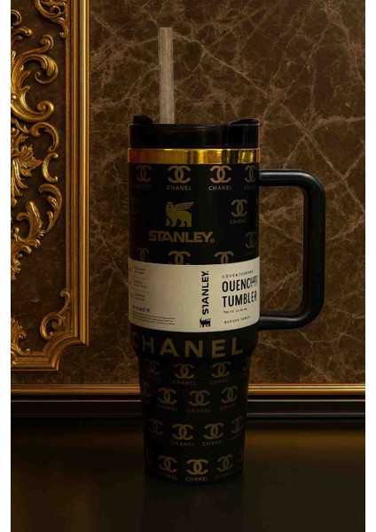 Chanel Desenli 900 ml Premium Termos – Şık Tasarım, Üstün Yalıtım