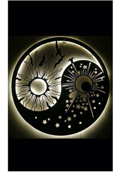 Denge Ledli Duvar Süsü Mdf Tablo Duvar Aksesuarı Ahşap Tablo