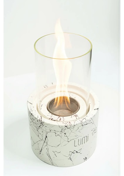 Lumi Vega No:2 – Masaüstü Bacasız Beton Şömine (Camlı) + 1 L Bioethanol Hediye modelleri