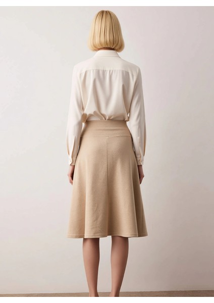 Kadın Selanik Midi Etek Normal Bel Beli Lastikli Kalıp Fonksiyonel Dayanıklı Kaliteli Spor indirimleri