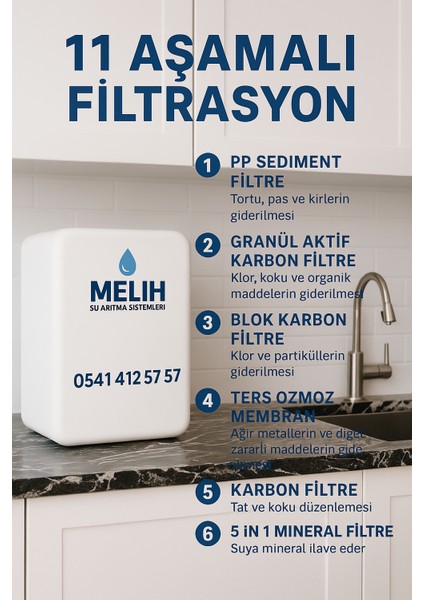 11 Aşamalı 12 Lt NSF Onaylı Antibakteriyel Çelik Tanklı Kaçak Su Sensörlü 1100 Iodin NSF Onaylı Post Carbon Tatlandırıcılı Su Arıtma Cihazı fiyatları