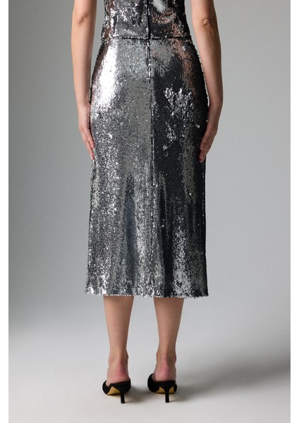 Payetli Midi Boy Etek Gümüş K2515054_078