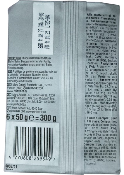 Perfect Fit Somonlu Kısırlaştırılmış Yaş Mama 6x modelleri