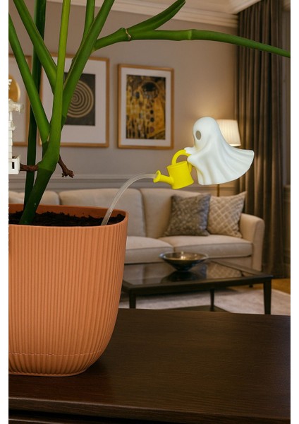 Bitki Sulayan Hayalet Dekoru Pilli Mum ile Kullanım Saksı Dekoru Ev Dekorasyonu Hediye fiyatları