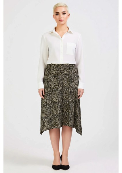 Kadın Asimetrik Midi Etek Yüksek Bel Örme Hayvan Desenli Fonksiyonel Dayanıklı Kaliteli Şık fırsatları