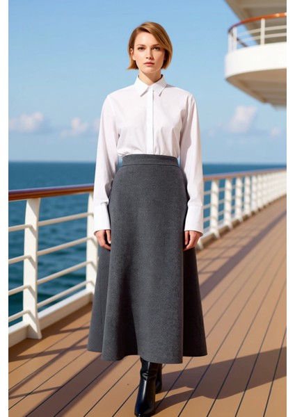 Kadın Maxi Etek Yüksek Bel Düz Dokuma Fonksiyonel Dayanıklı Kaliteli Konforlu Estetik Spor