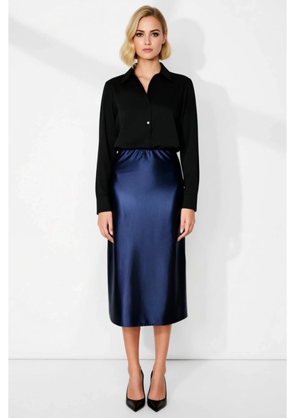 Kadın Midi A Kesim Etek Düz Desen %95 Polyester %5 Elastan Fonksiyonel Dayanıklı Kaliteli Şık fırsatları