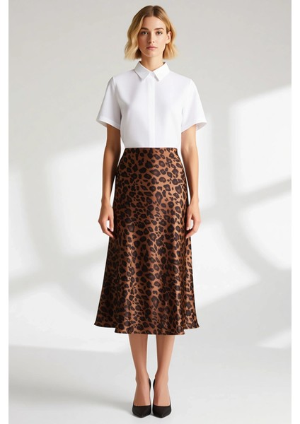 Kadın Balık Kalıp Saten Midi Etek Normal Bel Kemerli Fonksiyonel Dayanıklı Kaliteli Modern fırsatları