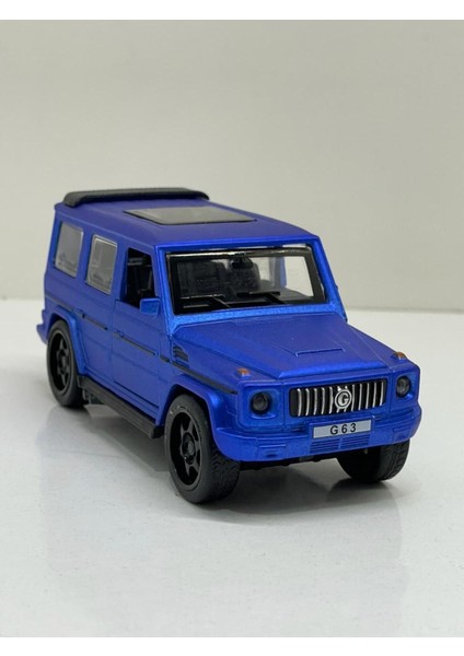 Mercedes G63 Mavi Metalik Metal Sesli Işıklı Diest Car Oyuncak Model Araba 12 cm