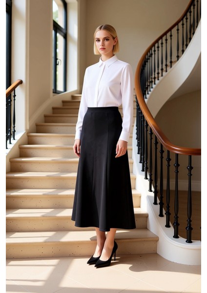 Kadın Yüksek Bel Pileli Midi Örme Etek Fonksiyonel Dayanıklı Kaliteli Konforlu Estetik Şık fiyatları