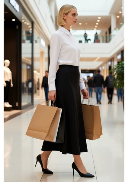 Kadın Yüksek Bel Pileli Midi Örme Etek Fonksiyonel Dayanıklı Kaliteli Konforlu Estetik Şık modelleri