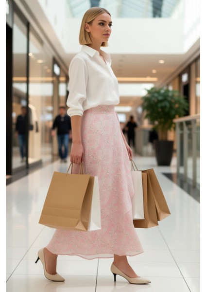 Kadın Çiçek Desenli Kruvaze Maxi Etek Yüksek Bel Kemer Detaylı Fonksiyonel Dayanıklı Rahat modelleri