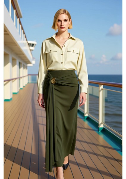 Kadın Maxi Etek Vücuda Oturan Kalıp Sandy Dokuma %96 Polyester %4 Elastan Fonksiyonel Spor