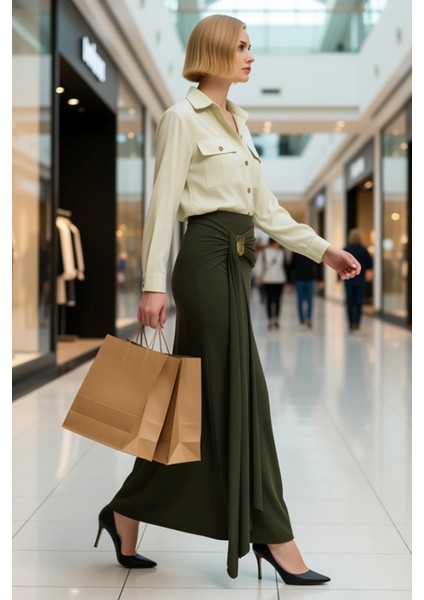 Kadın Maxi Etek Vücuda Oturan Kalıp Sandy Dokuma %96 Polyester %4 Elastan Fonksiyonel Spor modelleri